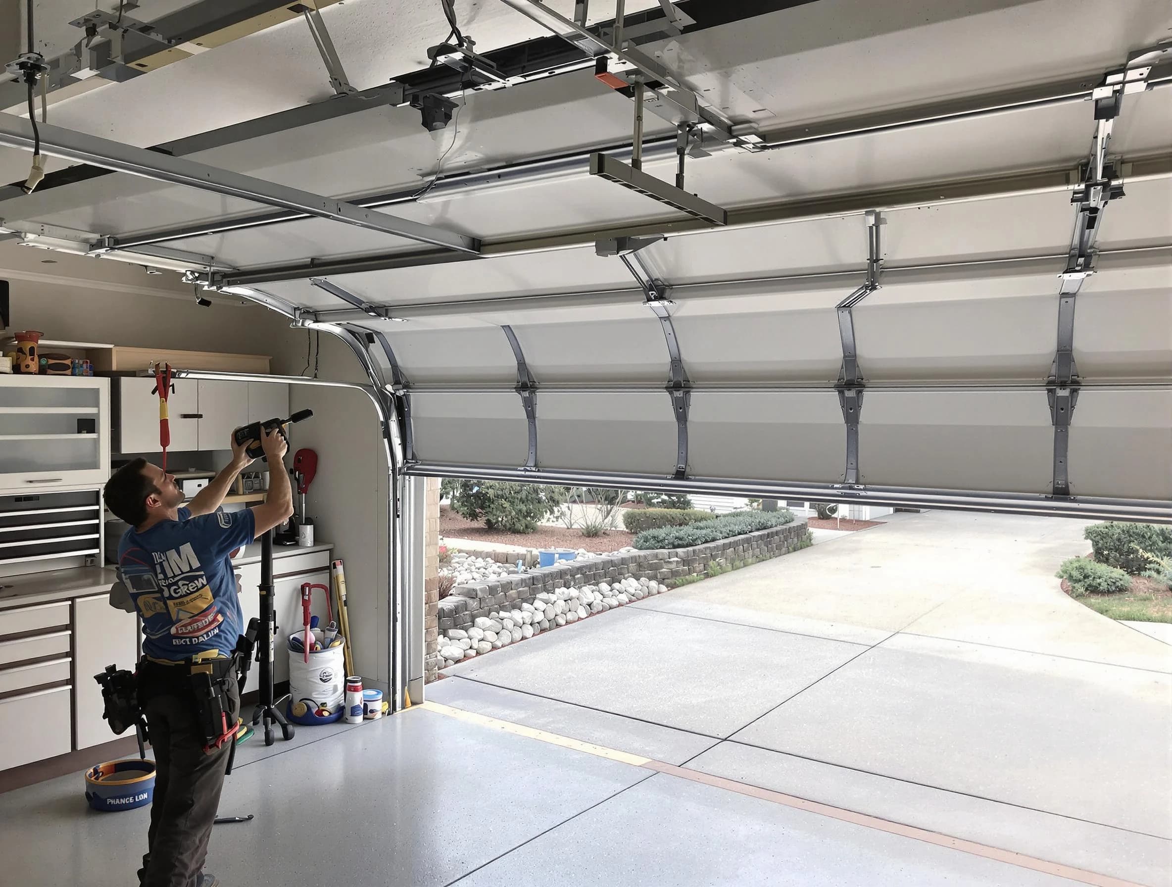 Garage door track repair service by Welby Garage Door Repair in Welby