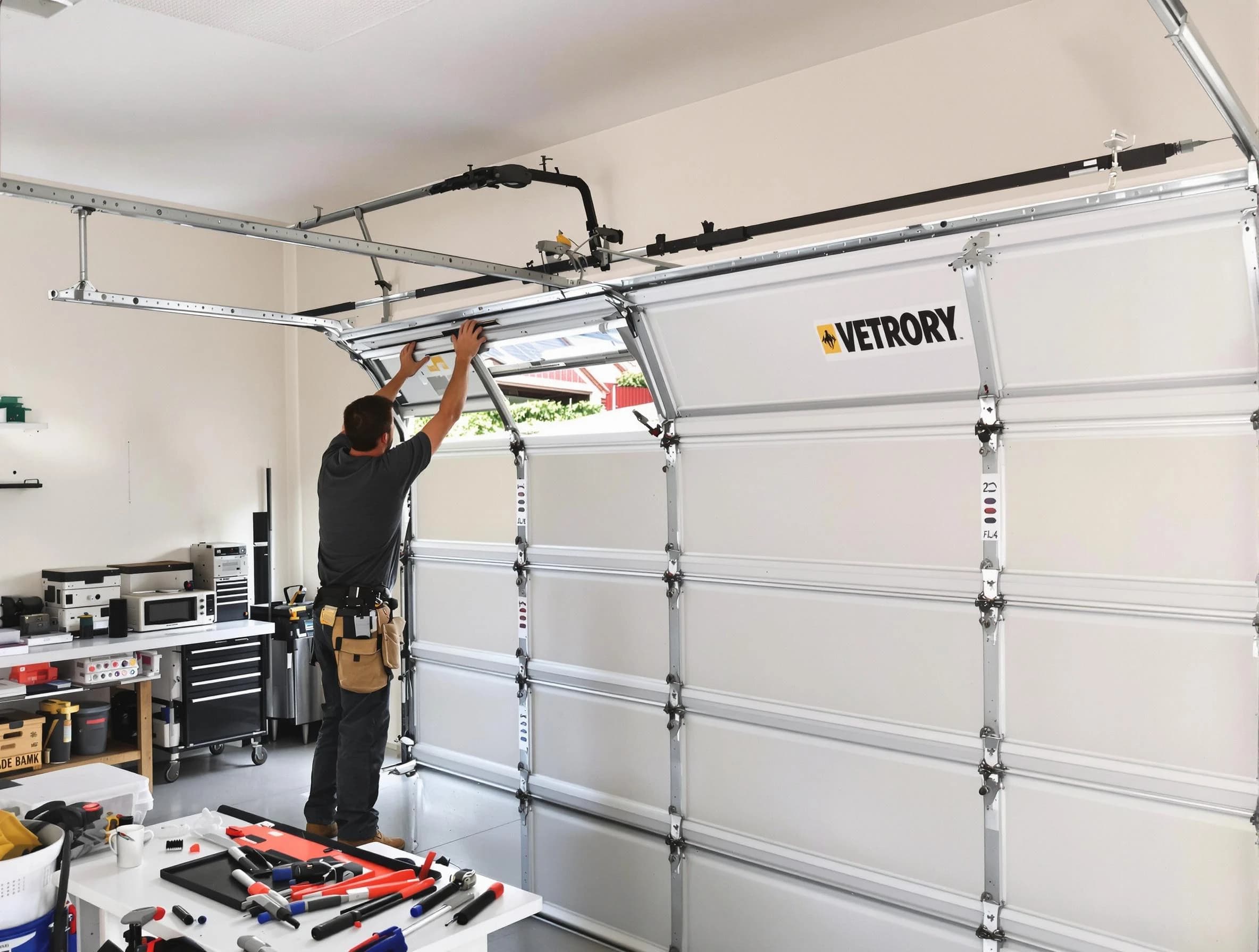Welby Garage Door Repair technician performing section replacement in Welby