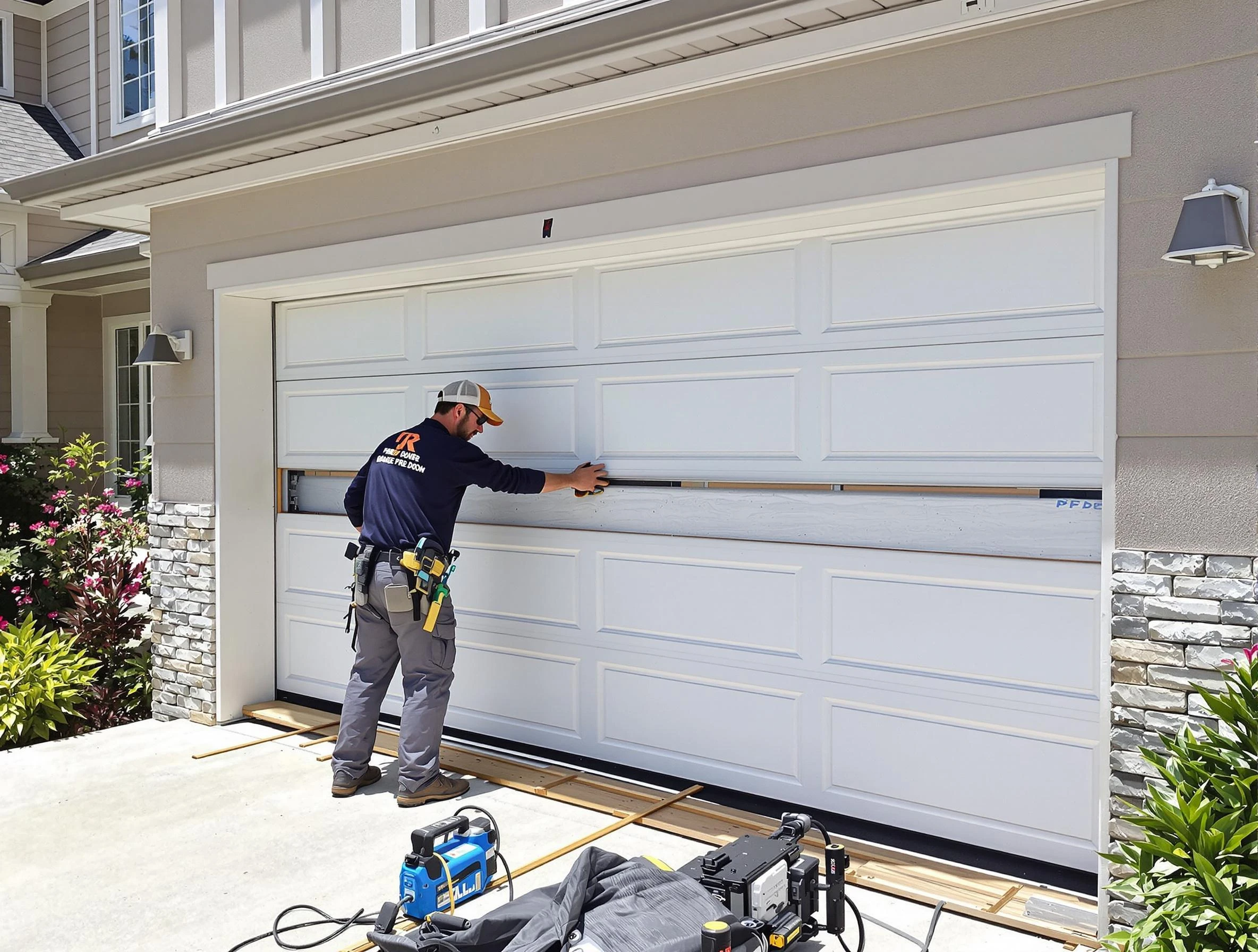Welby Garage Door Repair team performing complete garage door replacement at Welby residence