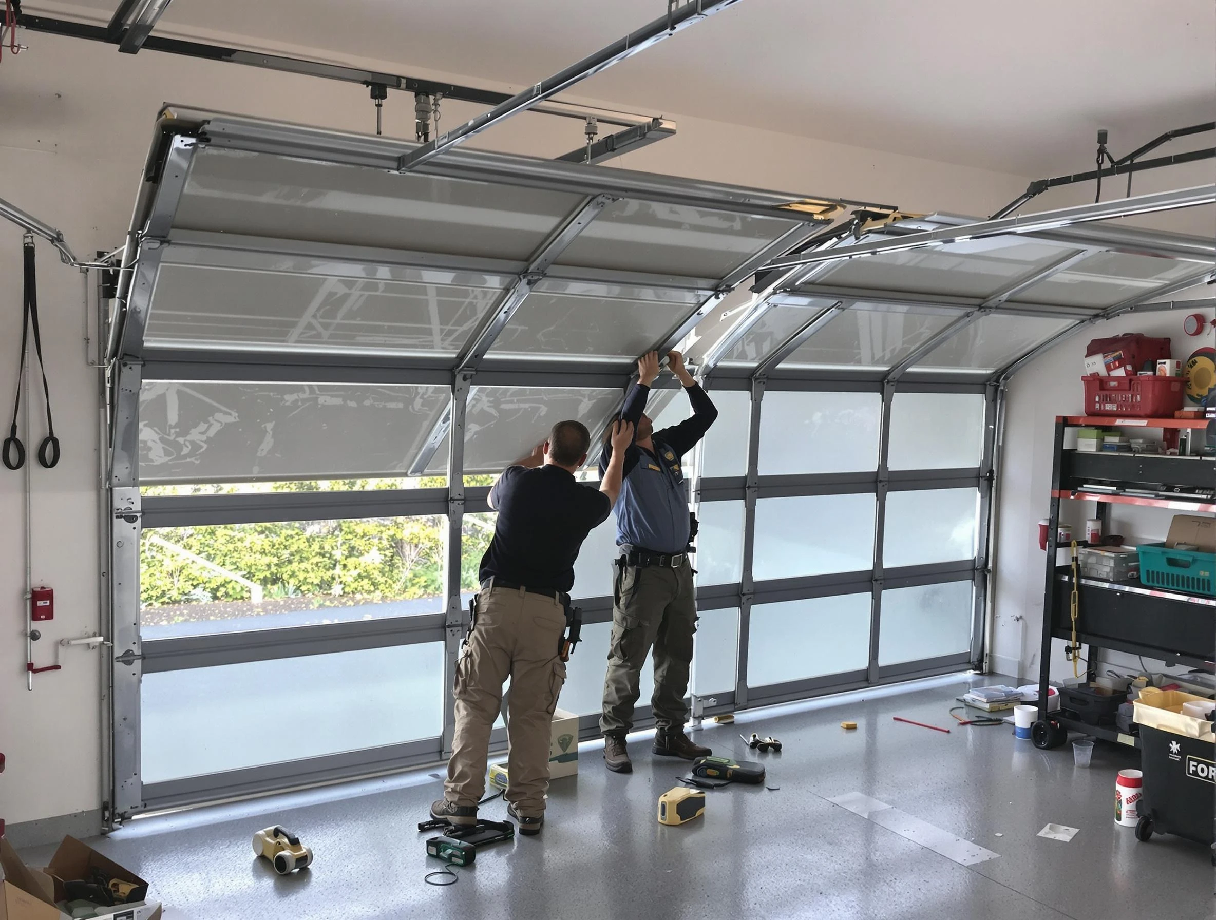 Welby Garage Door Repair expert performing precise panel replacement on Welby garage door