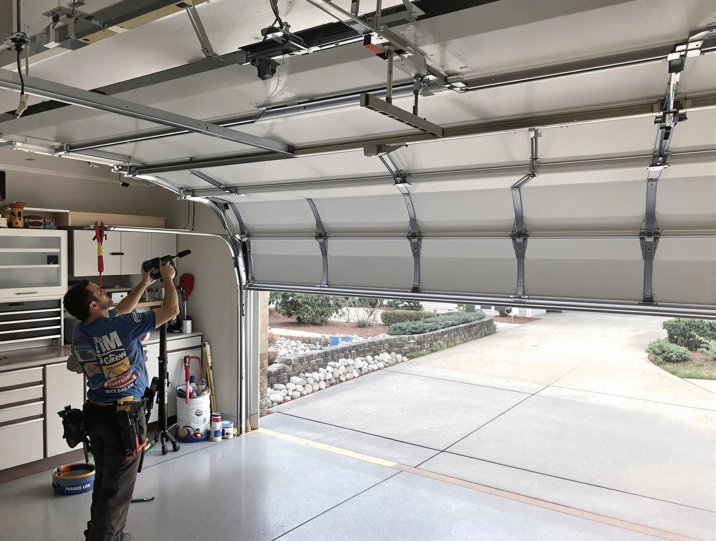 Garage door track repair service by Welby Garage Door Repair in Welby